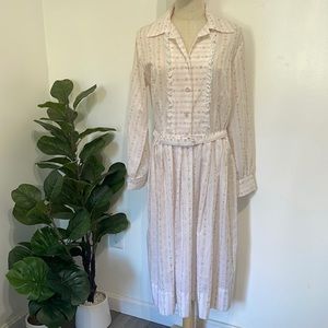 1960s Carolina Maid Floral Shirt Midi Dress
